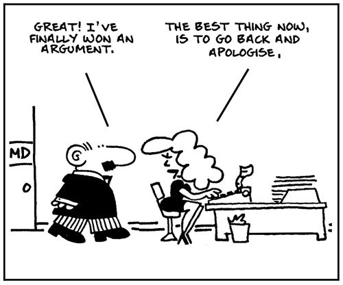 'Great, I finally won an argument.'