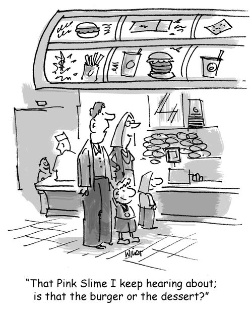"That Pink Slime I keep hearing about; is that a hamburger or the dessert?"