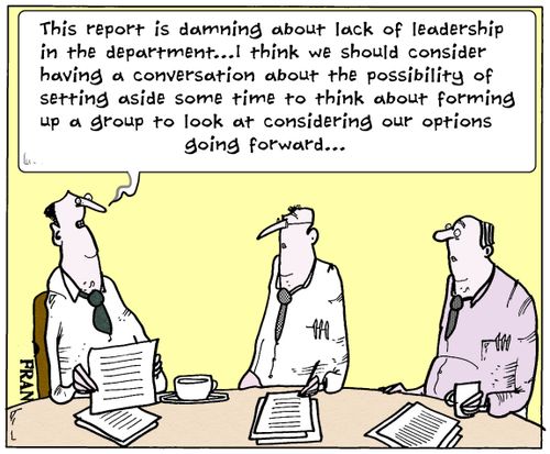 'This report is damning about lack of leadership in the department...I think we should consider having a conversation about the possibility of setting aside some time to think about forming up a group to look at considering our options going forward...'