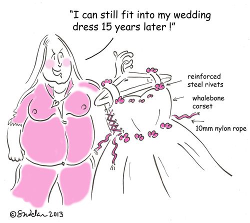 'I can still fit into my wedding dress 15 years later!'