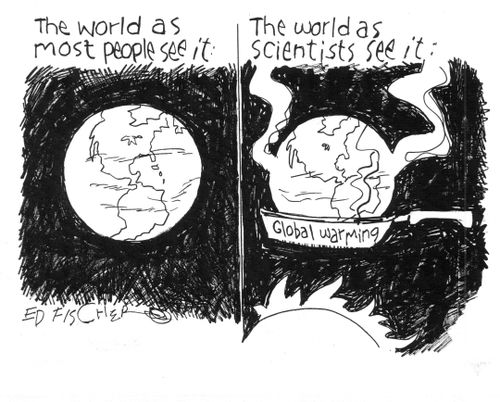 The world as most people sit. . . the world as scientists see it.