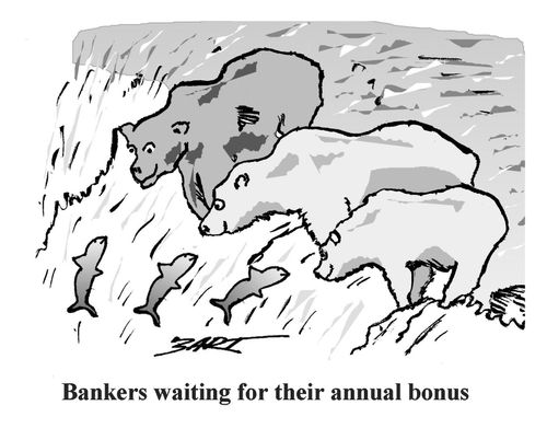 Bankers waiting for their annual bonus.