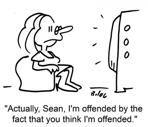 'Actually, Sean, I'm offended by the fact that you think I'm offended.'