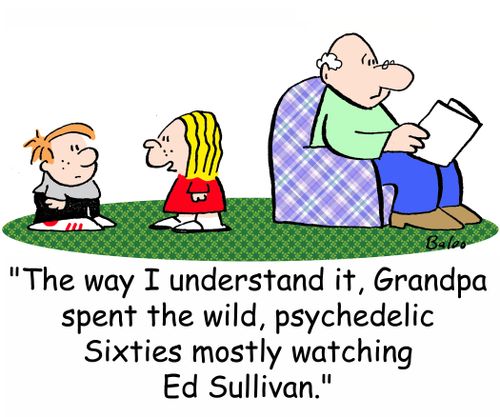 'The way I understand it, Grandpa spent the wild, psychedelic Sixties mostly watching Ed Sullivan.'
