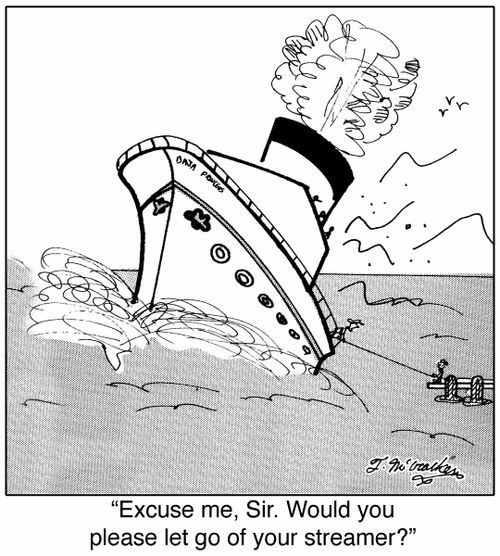 'Excuse me, Sir. Would you please let go of your streamer?'