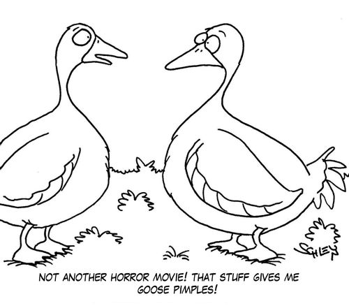 'Not another horror movie! That stuff gives me goose pimples!'