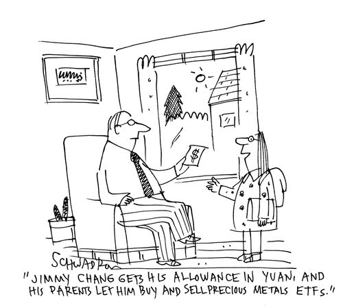 'Jimmy Chang gets his allowance in Yuan, and his parents let him buy and sell precious metals...'