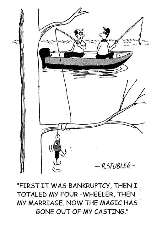 'first it was bankruptcy,then I totaled my four-wheeler,then my marriage.Now the magic has gone out of casting.'