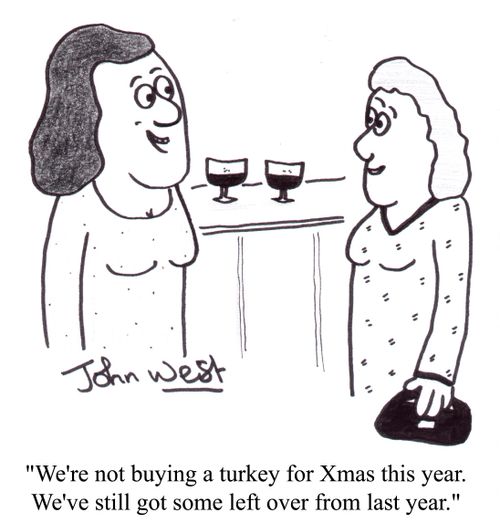 'We're not buying a turkey for Xmas this year. We've still got some left over from last year.'