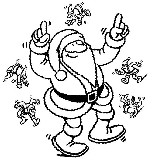 Father Christmas dancing.