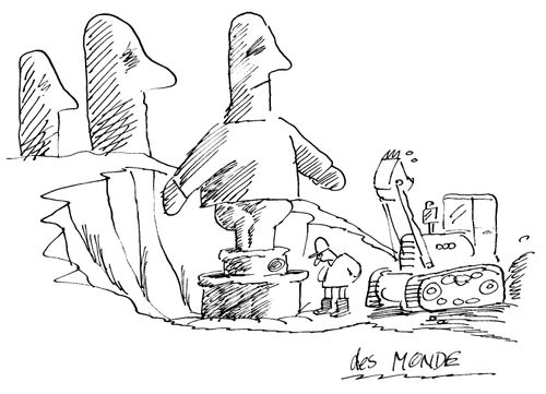 Disocvering that the heads on Easter Island have bodies.