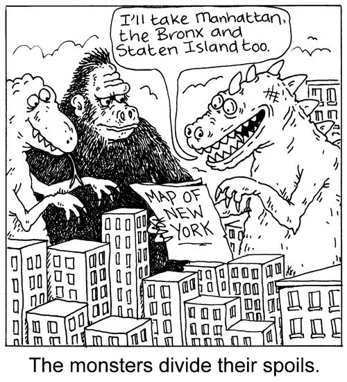 The monsters divide their spoils.