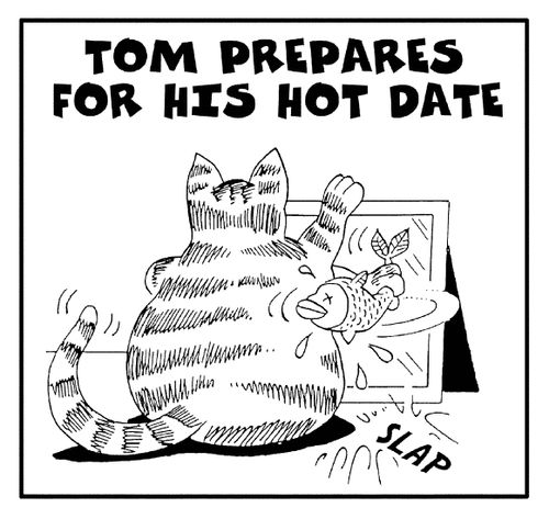 Tom prepares for his hot date.