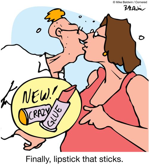 Finally, lipstick that sticks. (Crazy glue).