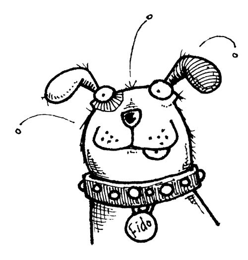Dog with fleas.