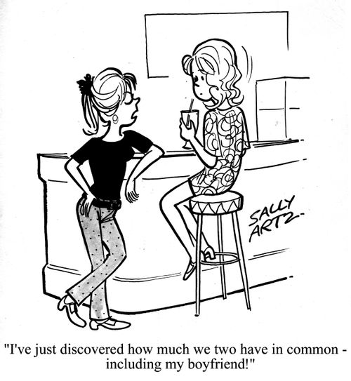 'I've just discovered how much we two have in common - including my boyfriend!'