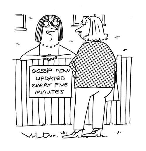 'Gossip now updated every five minutes.'