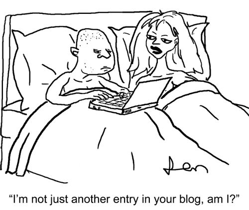 'I'm not just another entry in your blog, am I'