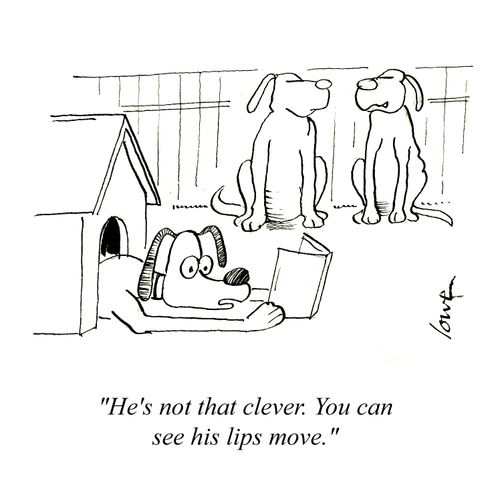 'He's not that clever. You can see his lips move.'
