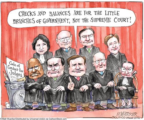 'Checks and balances are for the little benches of government, not the supreme court!'