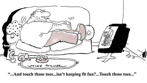 '...Isn't keeping fit fun...?'