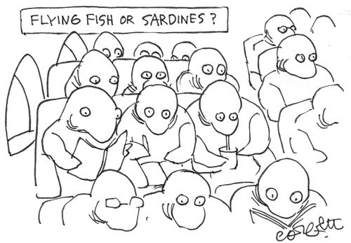 Flying fish or sardines? (crowded airliner).