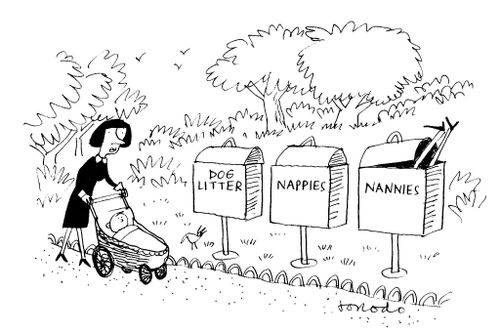 Nanny in park sees box for disposable nannies
