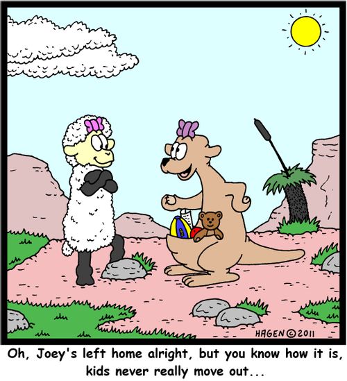 'Oh, Joey's left home alright, but you know how it is, kids never really move out...'