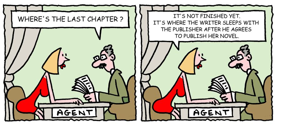 'It's not finished yet. It's where the writer sleeps with the publisher after he agrees to publish her novel.'