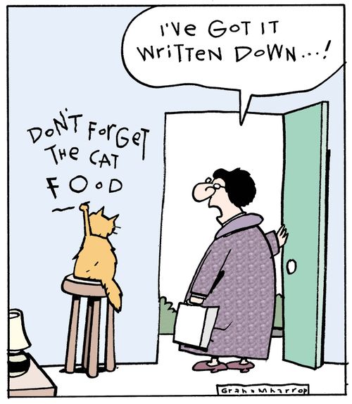 'I've got it written down...'