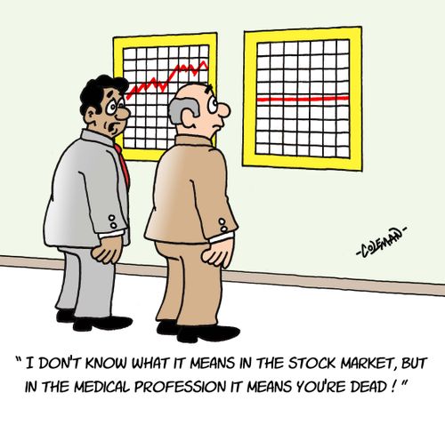 'I don't know what it means in the stock market, but in the medical profession it means you're dead!'