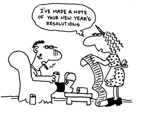 'I've made a note of your new year's resolution.'