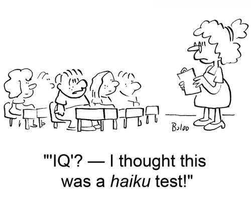 ''IQ'? -- I thought this was a haiku test!'