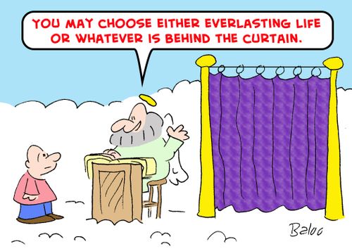 'You may choose either everlasting life or whatever is behind the curtain.'
