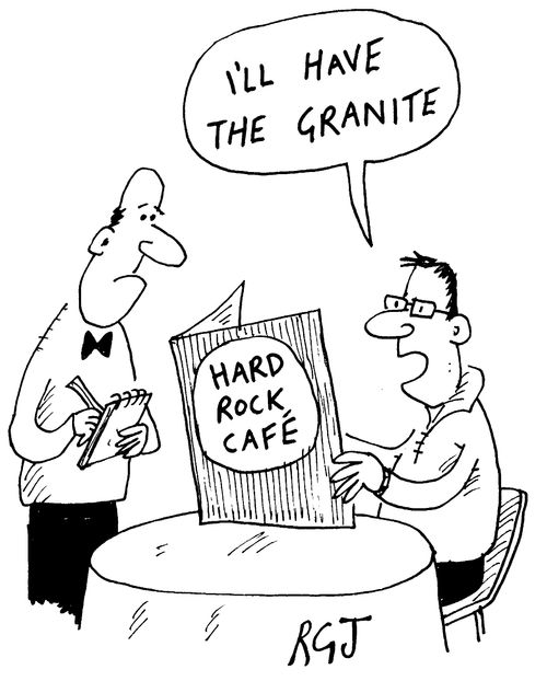 'Hard rock caf�' I'll have the granite