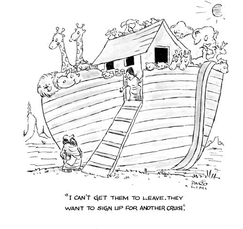 'I can't get them to leave. They want to sign up for another cruise.'