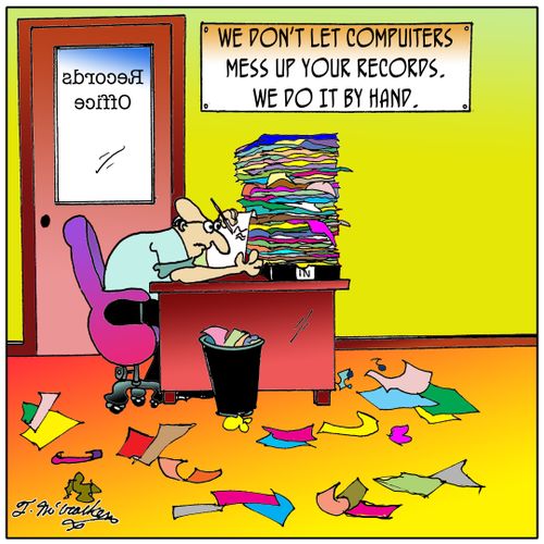 We don't let computers mess up your records. We do it by hand.
