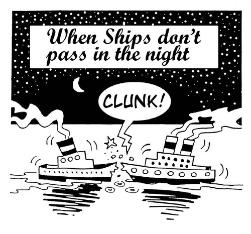 When ships don't pass in the night.