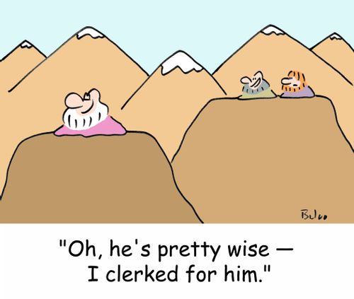 'Oh, he's pretty wise -- I clerked for him.'