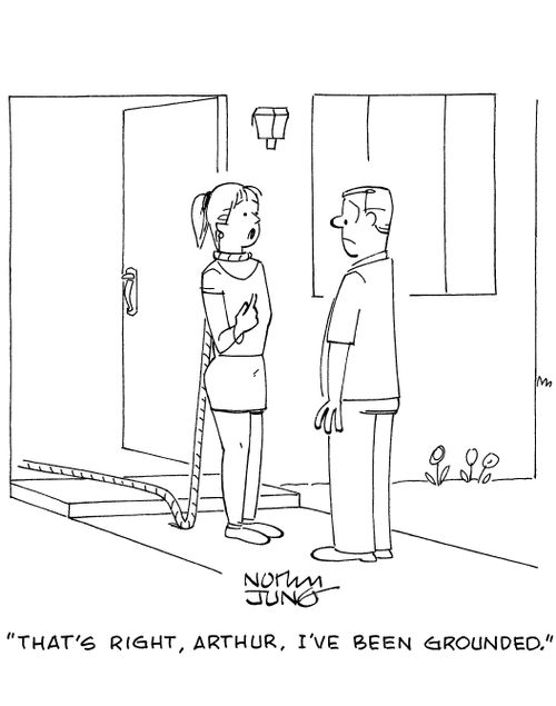 'That's right, Arthur, I've been grounded.'