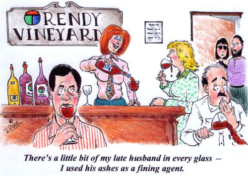 'There's a little bit of my late husband in every glass - I used his ashes as a fining agent.'