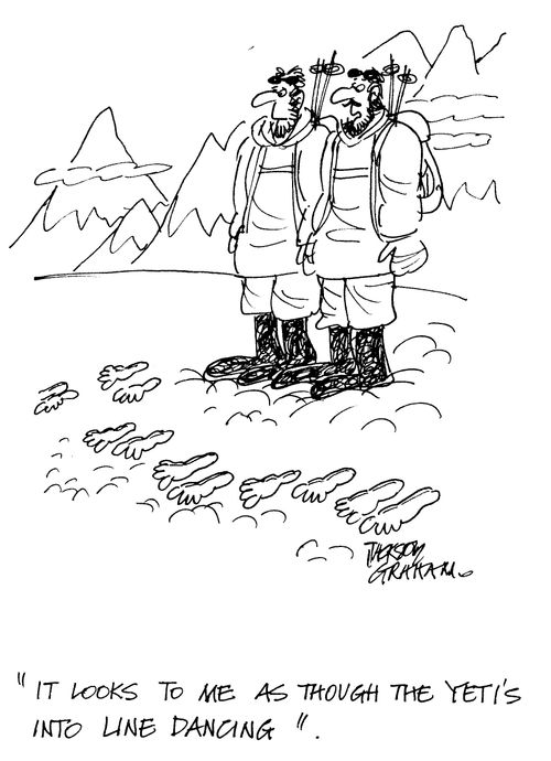 'It looks to me as though the Yeti's into line dancing'