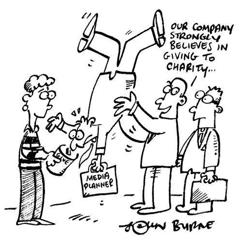 "Our company strongly believes in giving to charity..."