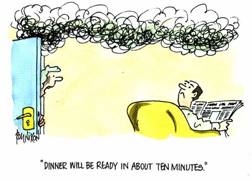 "Dinner will be ready in about 10 minutes"