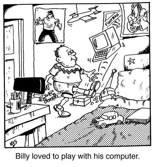 'Billy loved to play with his computer'