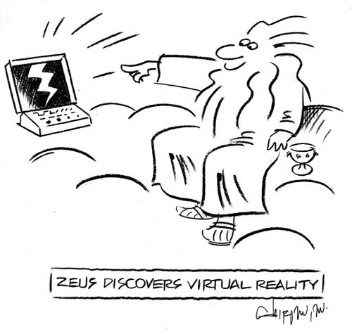 'Zeus discovers virtual reality.'