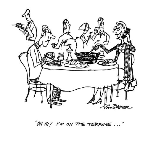 'Oh hi! I'm on the terrine...'
