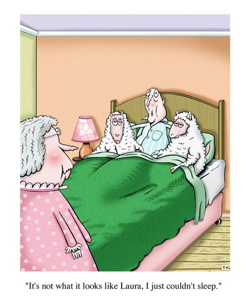 'It's not what it looks like Laura, I just couldn't sleep.'