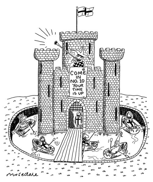 Medieval boating on castle moat.