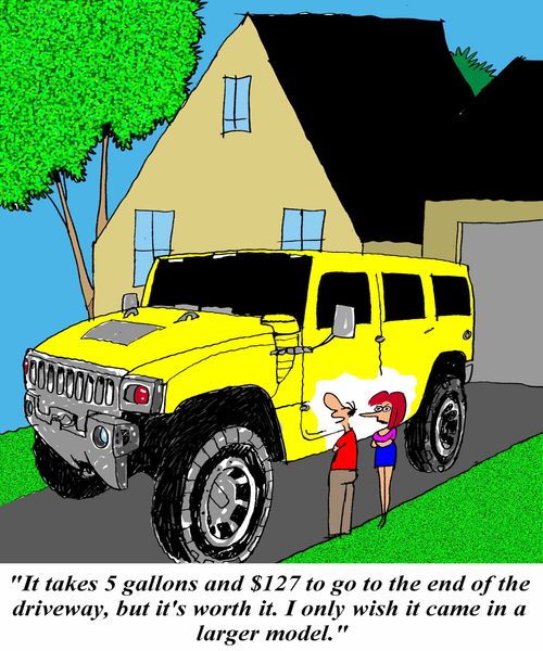 'It takes 5 gallons and $127 to go to the end of the driveway, but it's worth it.  I only wish it came in a larger model.'
